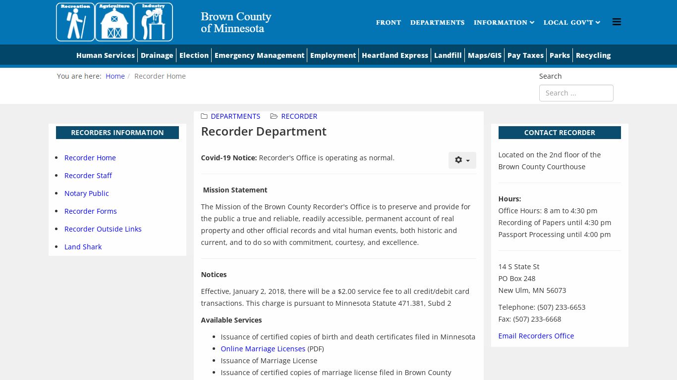 Brown County - Recorder Home